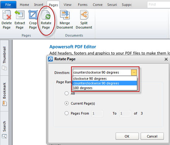 rotate PDF with PDF editor