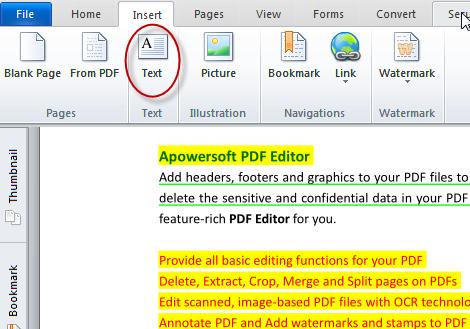 add text with PDF editor