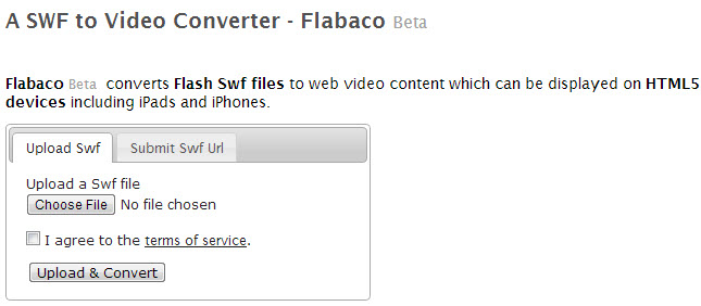 Flabaco SWF to video converter