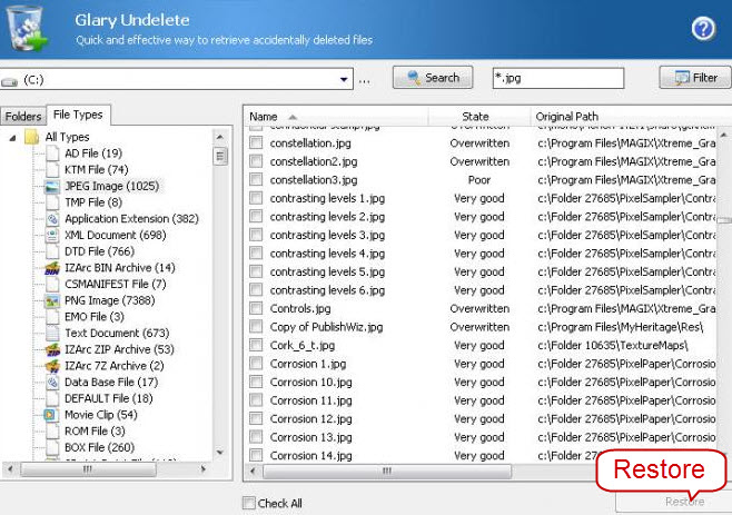 Glary Undelete screenshot