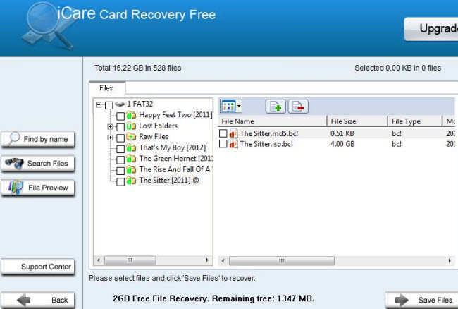 icare card recovery free screenshot