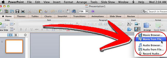 insert video into powerpoint mac