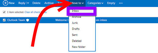 move to your recovered emails to Inbox