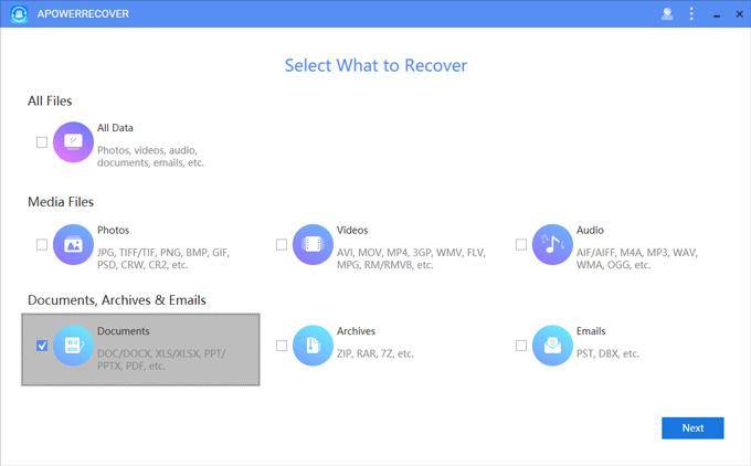 recover PDF with ApowerRecover