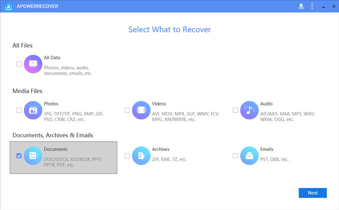 Recover PPT files with ApowerRecover