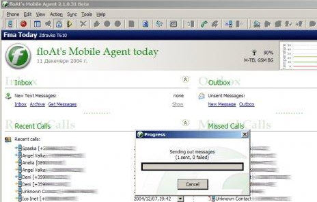 FloAt’s Mobile Agent interface