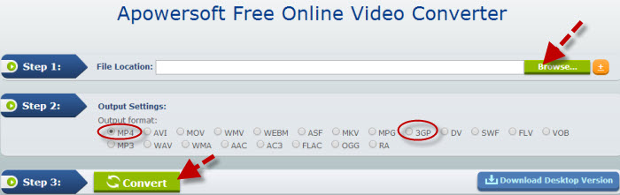 online video converter's screenshot