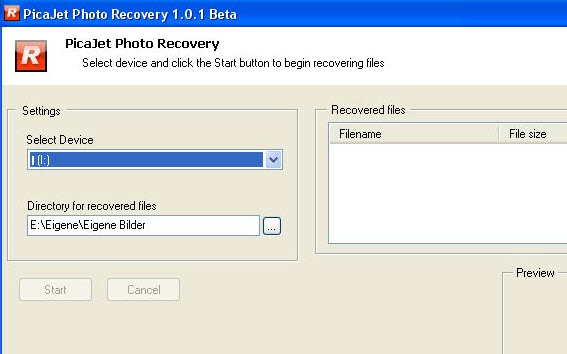 PicaJet Photo Recovery screenshot