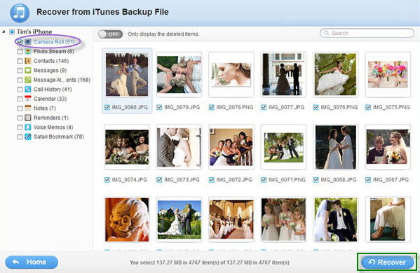 retrieve iPhone photos from iTunes backup