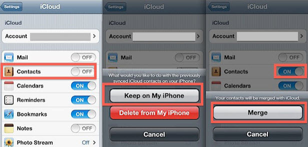 recover contacts via iCloud
