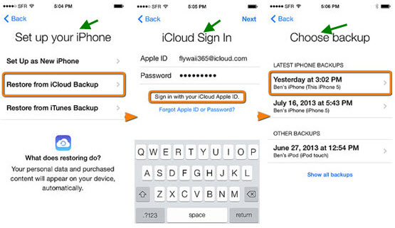 recover whole data from iCloud
