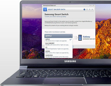 Start transfer via Samsung Smart Switch