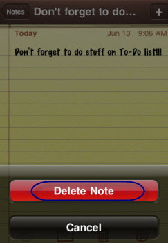 delete a note