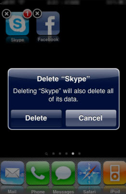 delete iPhone app directly