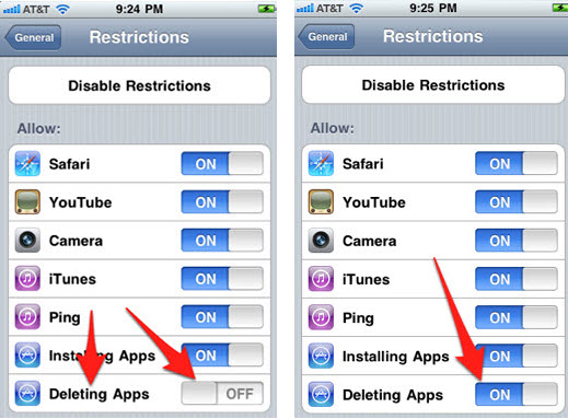 disable restrictions