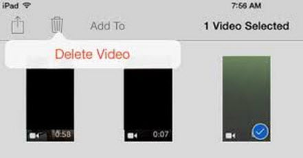 delete iPad Camera Roll video