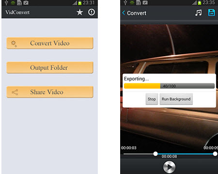 Vidconverter interface