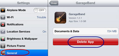 delete iPad apps with quick way