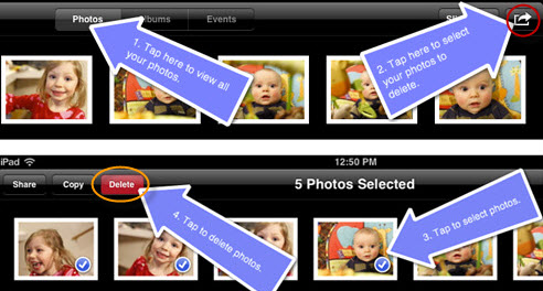 delete iPad Camera Roll photos