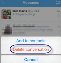 delete iPhone Twitter direct messages