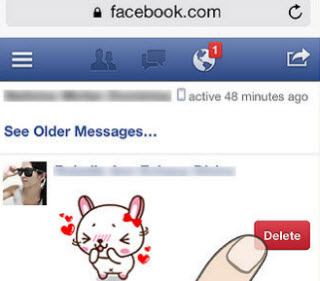 delete Facebook using mobile site