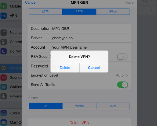 delete iPad VPN screenshot 3