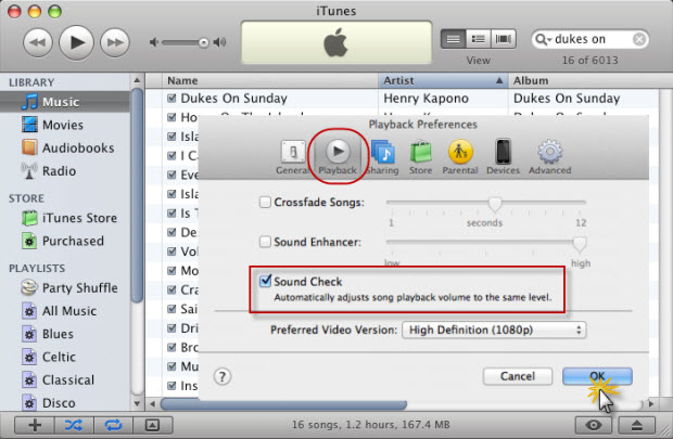 iTunes sound check
