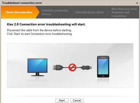 Kies connection error