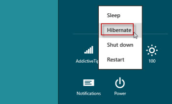 enable hibernate in Windows 8