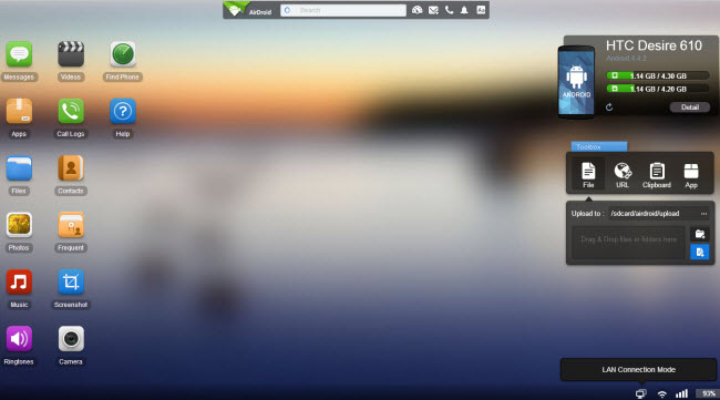 Airdroid interface