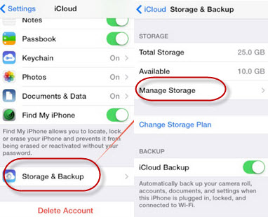 delete iCloud files using iDevice