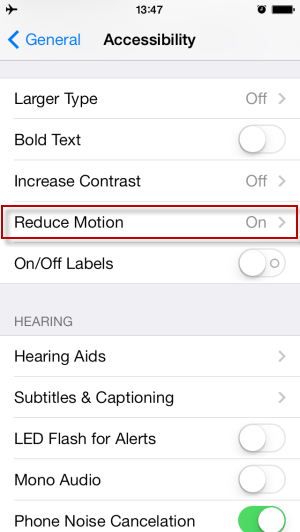 Reduce motion