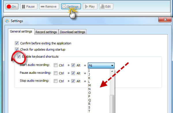 hotkeys to record audio in teamspeak