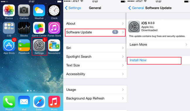 upgrade to iOS 8 on iDevices