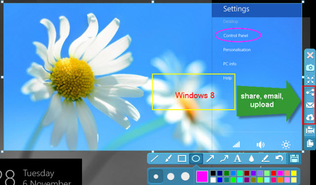 screenshot on Windows 8