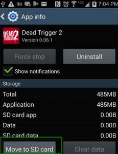 Move Android apps to SD card on phone