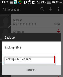 SMS through email 