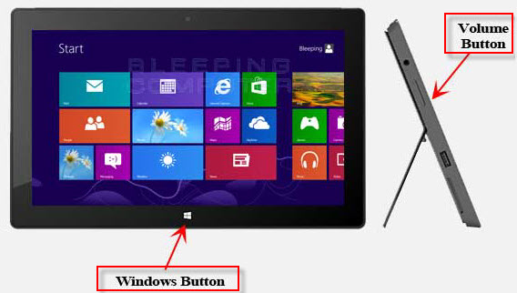screenshot Windows 8 tablet