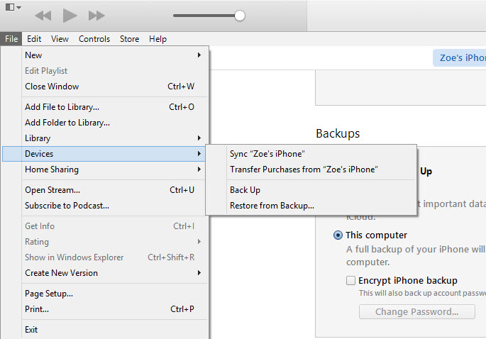 iTunes backup