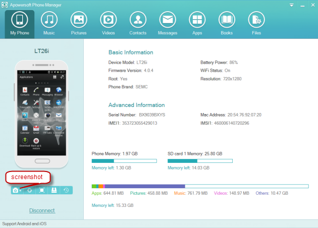 Apowersoft phone manager