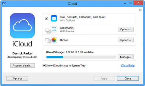 iCloud to sync Outlook to iPhone