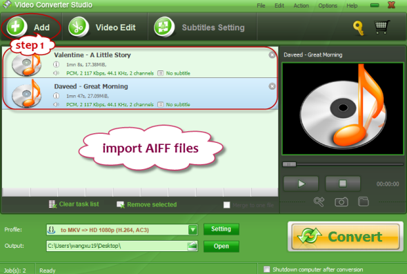 add aiff files