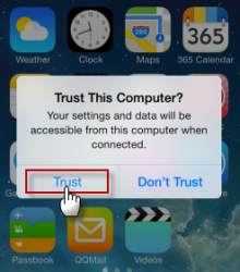 Click trust button