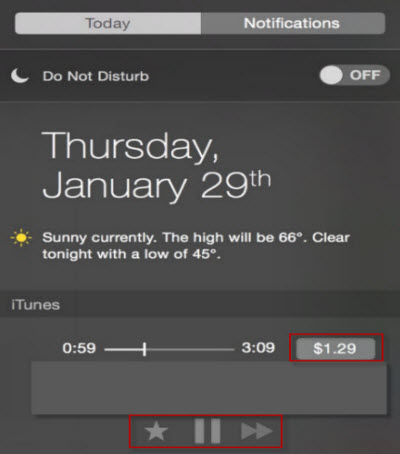 iTunes widget