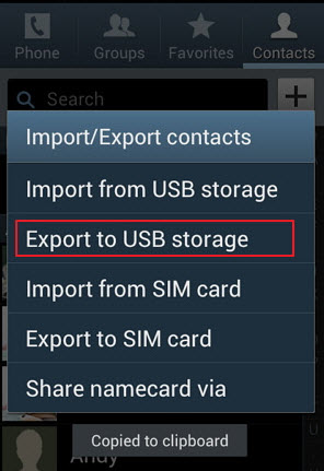 Export USB storage