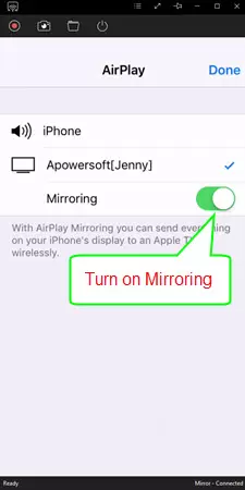 mirror iPhone to PC