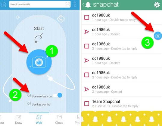 how to screenshot on Snapchat