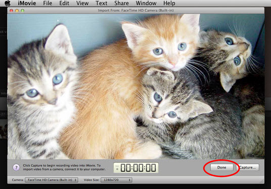 record webcam in iMovie