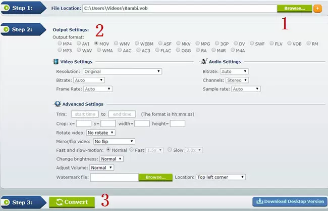 convert VOB to MOV