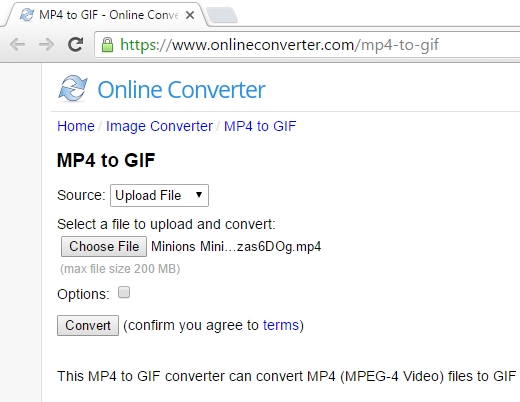 Convert a MP4 video to GIF